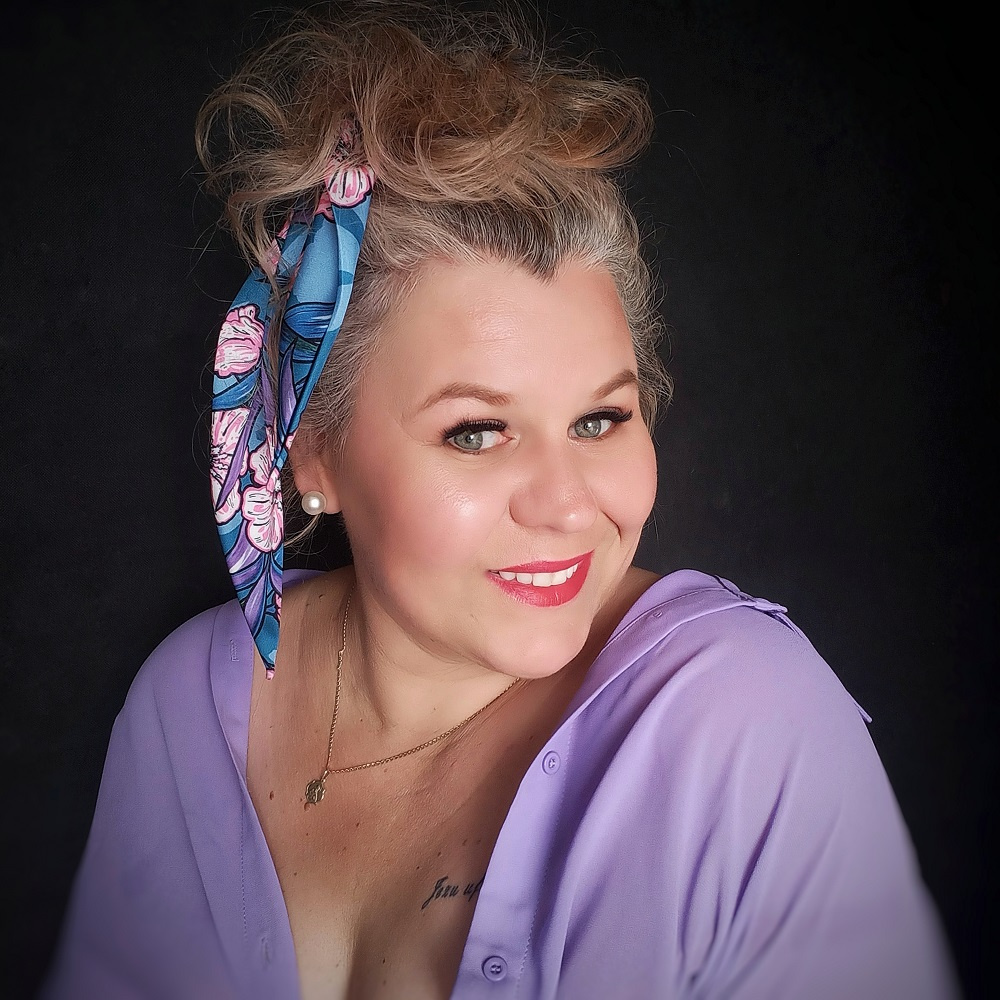 JG-031 Ozdobna gumka do w�os�w ze wst��k� Kwiecista Laguna